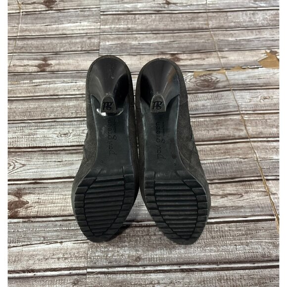 Paul Green Suede lace Ankle strap Heel Boots sz 6 color Black made Austria - Picture 7 of 10